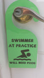 Swimmer sleeping, swim,  Door Hanger, Swim Party favor, swim gift, swim swag  swim team gift - FlipTurnTags