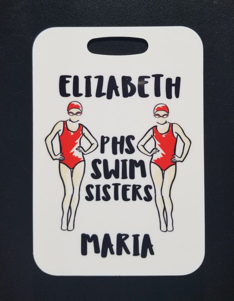 Swim Sisters Swim Bag Tag luggage tag