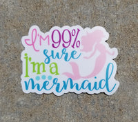 SURE I AM A MERMAID swim sticker, vinyl, waterproof