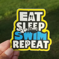 EAT SLEEP SWIM REPEAT swim sticker, vinyl, waterproof