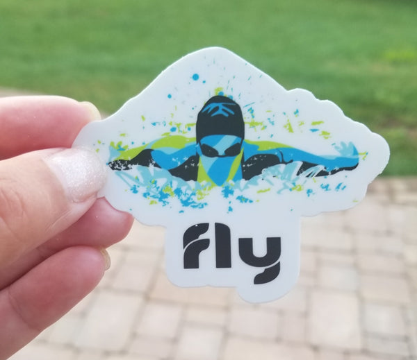 BUTTERFLY swim sticker, vinyl, waterproof