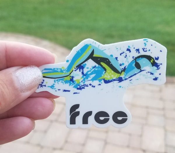 FREESTYLE swim sticker, vinyl, waterproof