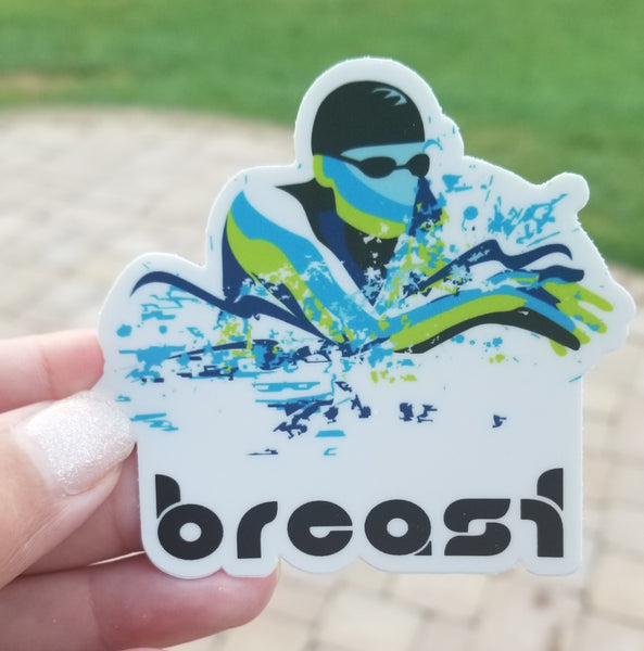 BREASTSTROKE swim sticker, vinyl, waterproof
