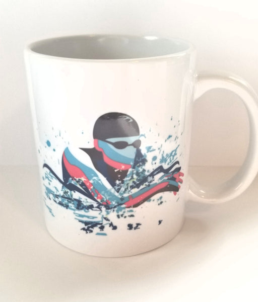 Custom 11oz coffee mug, Swimming, swim BREASTSTROKE