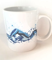 Custom 11oz coffee mug, Swimming, swim Freestyle