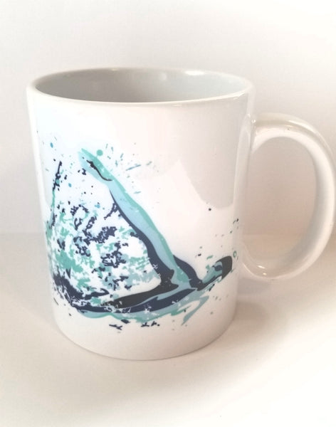 Custom 11oz coffee mug, Swimming, swim BACKSTROKE