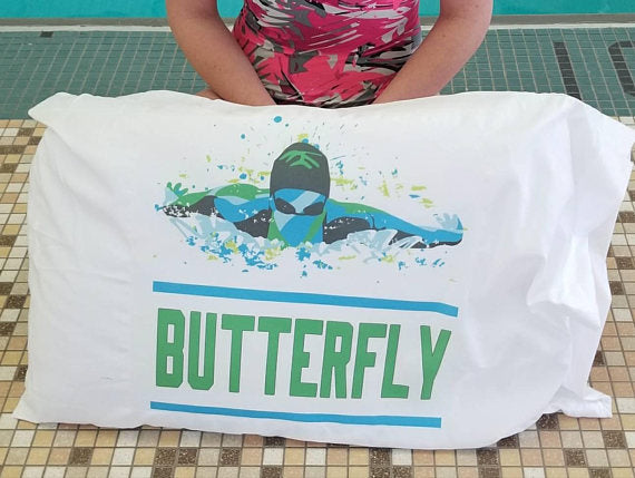 Butterfly Custom Swim Pillow Case - FlipTurnTags