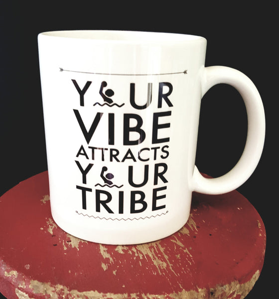 Water polo coffee mug, your vibe attracts your tribe,, swim coach gift, water polochristmas gift - FlipTurnTags
