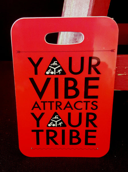 Triathlon Bag Tag, Your vibe attracts your tribe, luggage  gear bag sport tag triathlon gift - FlipTurnTags