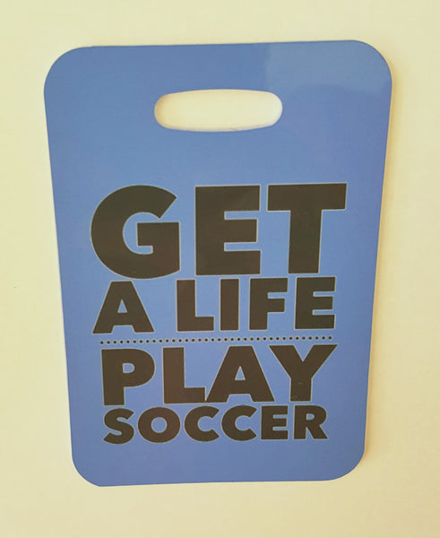 SOCCER Bag tag, Get a life, play soccer, soccer gift Luggage Tag - FlipTurnTags