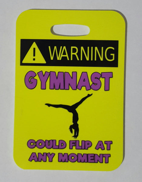 Warning Gymnast Could Flip Bag Tag - FlipTurnTags