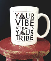 Your Vibe Attracts Your Tribe Triathlete mug - FlipTurnTags