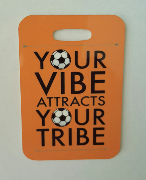 SOCCER Bag tag, Your vibe attracts your tribe, soccer gift Luggage Tag - FlipTurnTags