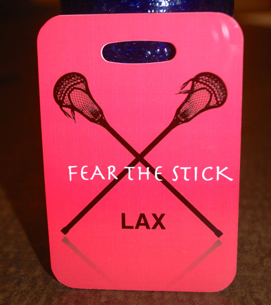 Lacrosse LAX fear the Stick Luggage Tag - FlipTurnTags