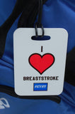 I "Heart" Breaststroke Swim Bag Tag, Sport Bag Tag, Swim Team Bag Tag, Swim Party favor - FlipTurnTags