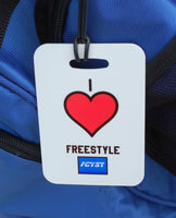 I "Heart" Freestyle Swim Bag Tag, Sport Bag Tag, Swim Team Bag Tag, Swim Party favor - FlipTurnTags