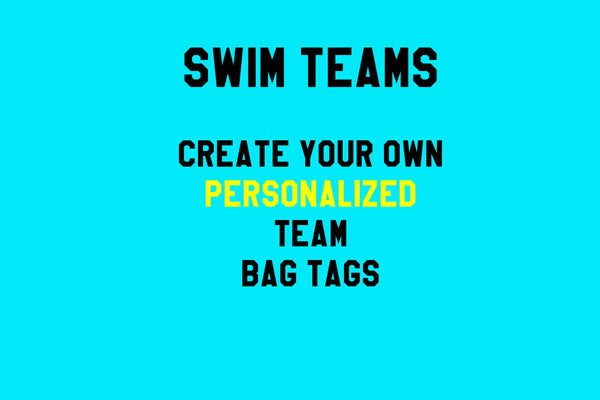 Swim Team Personalized Custom Bag Tag, Sport Bag Tag, Swim Team Bag Tag - FlipTurnTags