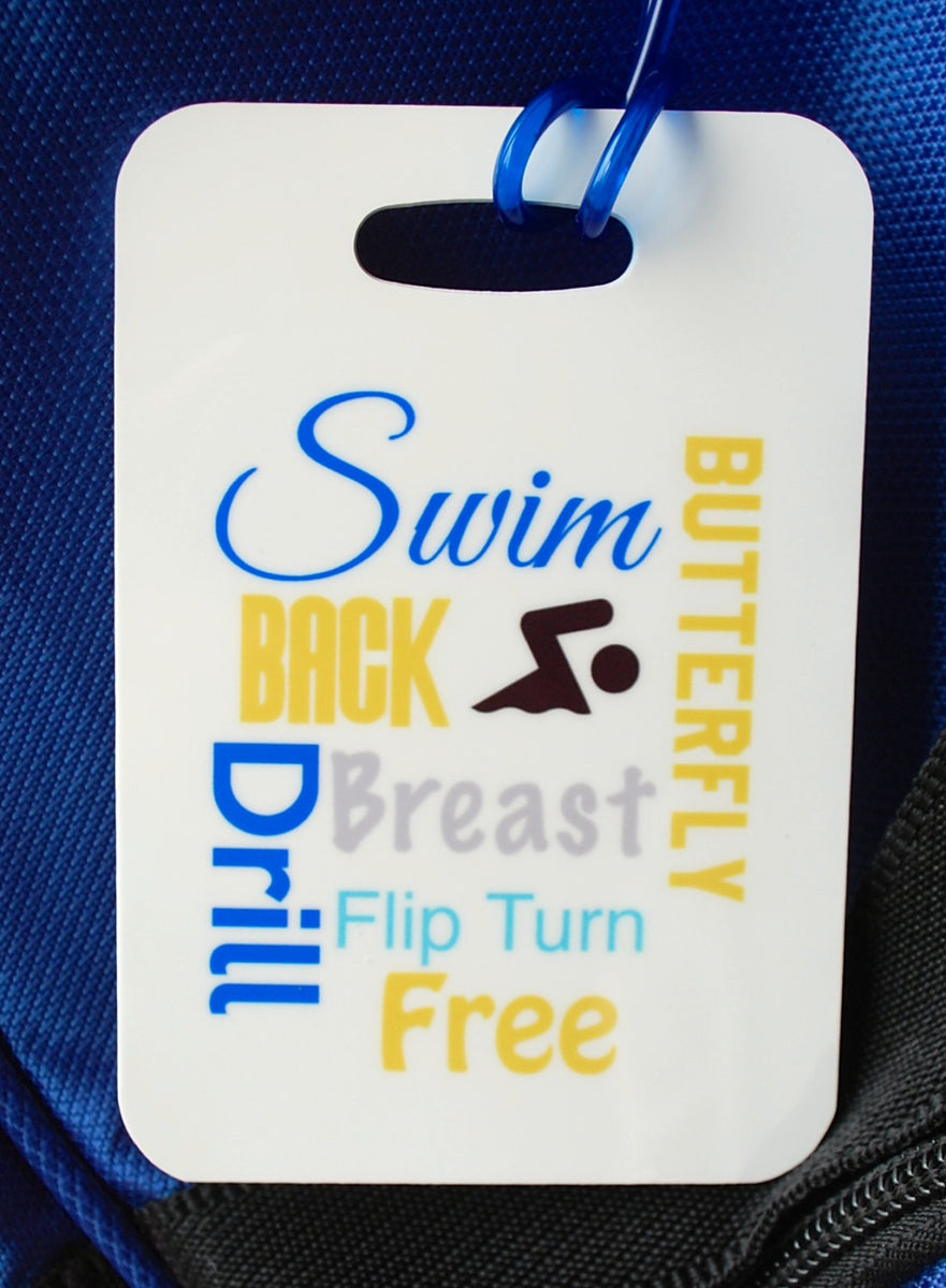 Swim Bag Tag, Sport Bag Tag, Swim Team Bag Tag, Swim Party Favor ...