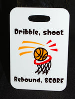Dribble, Shoot, Rebound, Score Basketball Bag Tag - FlipTurnTags